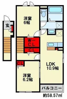 ニューライズ苅田 Ⅰ【2階】の間取り