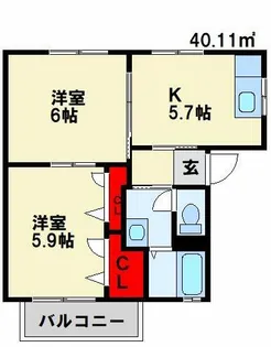 コムハウス壱番館【201号室】の間取り