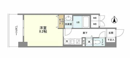 アヴェニール北浜【7階】の間取り