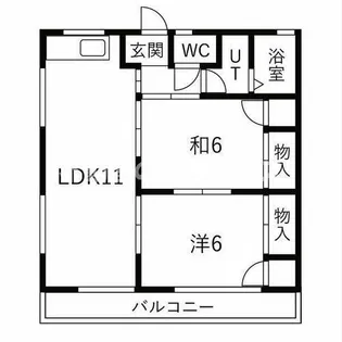 栗木山ハイツ2棟【2階】の間取り