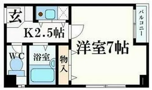 カーサゼブラ土佐堀【2階】の間取り