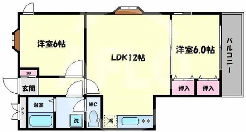英和ビル【6階】の間取り