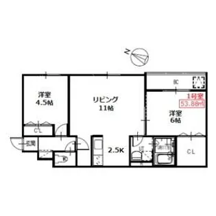 フォレスト・R【1階】の間取り