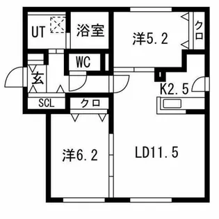 北海道札幌市東区北三十二条東1丁目【マンション】の間取り