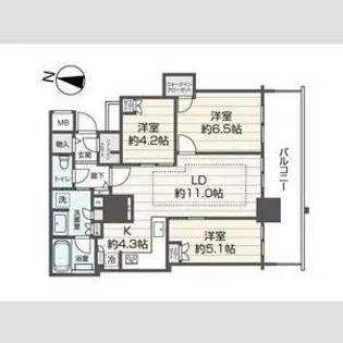 北海道札幌市東区北六条東2丁目【マンション】の間取り