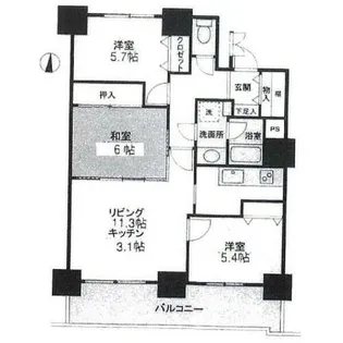 北海道札幌市中央区北一条東10丁目【マンション】の間取り
