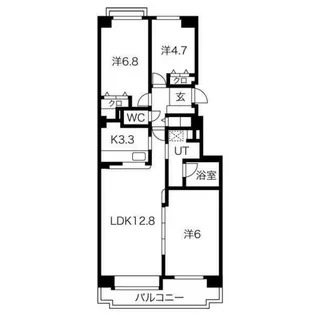 北海道札幌市北区北二十七条西5丁目【マンション】の間取り