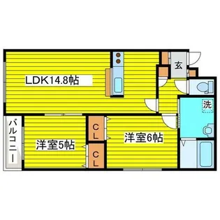 北海道札幌市東区北八条東6丁目【マンション】の間取り