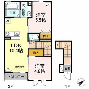 クレール水神 A棟【2階】の間取り