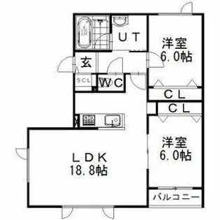 北海道札幌市東区北二十三条東12丁目【アパート】の間取り