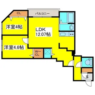 北海道札幌市東区北二十四条東16丁目【マンション】の間取り