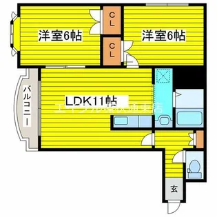 北海道札幌市中央区宮の森二条15丁目【マンション】の間取り