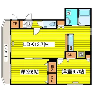 北海道札幌市東区北二十一条東12丁目【マンション】の間取り