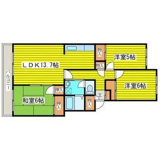 北海道札幌市東区北三十条東6丁目【マンション】の間取り