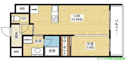 ノルデンハイム同心【8階】の間取り