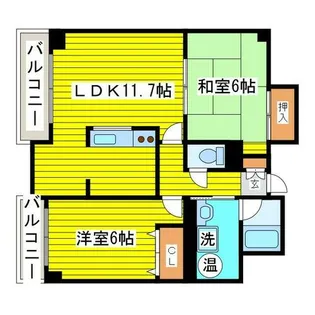 北海道札幌市東区北十六条東4丁目【マンション】の間取り