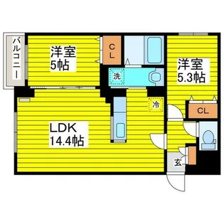 北海道札幌市東区北十九条東16丁目【マンション】の間取り