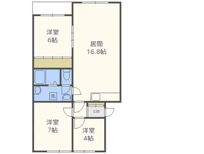 北海道札幌市東区東苗穂三条1丁目【マンション】の間取り