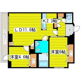 北海道札幌市東区北十六条東7丁目【マンション】の間取り