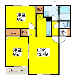 北海道札幌市白石区菊水元町九条2丁目【アパート】の間取り
