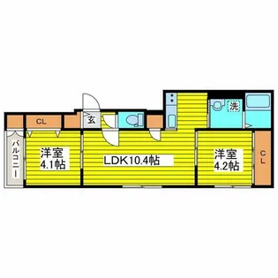 北海道札幌市東区北二十七条東14丁目【アパート】の間取り