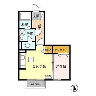 エルコーポB【101号室】の間取り