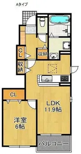 1LDKの間取り画像