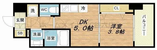 セレニテ京橋クレア【9階】の間取り