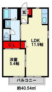 ベルセゾン【1階】の間取り