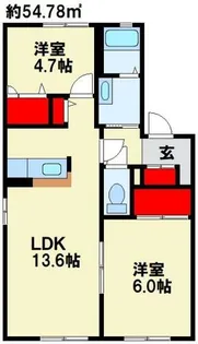 ガーデンシティ今井 E棟【101号室】の間取り