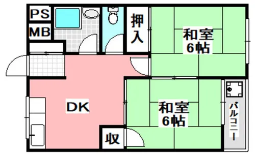 千里七尾マンション【5階】の間取り