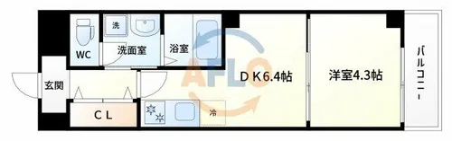 ラフィール福島【8階】の間取り