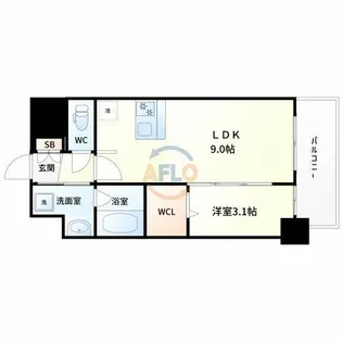 プレサンス塚本ミッドマーク【3階】の間取り