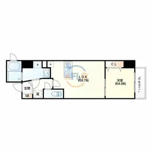 SERENiTE江坂四番館【6階】の間取り