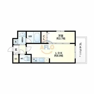 Fortuney江坂Ⅱ【7階】の間取り