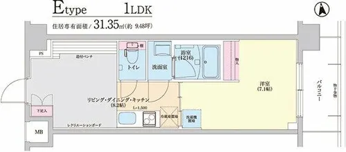 Re-be東三国【3階】の間取り