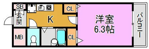 オークハイツ【7階】の間取り