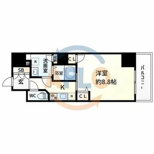 TOPAZ江坂【8階】の間取り