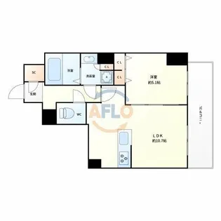 TOPAZ江坂【4階】の間取り