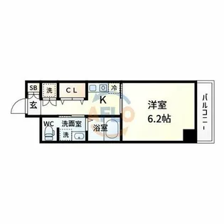 十三本町ウインズマンションⅡ【6階】の間取り