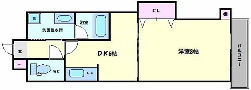 グラート西田辺【5階】の間取り