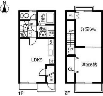 愛知県小牧市大字二重堀【テラスハウス】の間取り