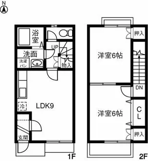 愛知県春日井市神領町2丁目【テラスハウス】の間取り