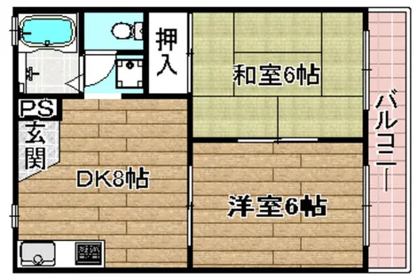 リバーサイドハイツ【203号室】の間取り