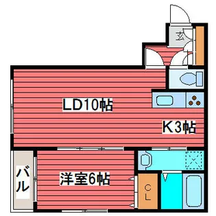 ルーヴェ月寒中央【1階】の間取り