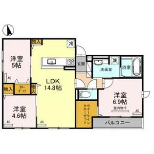 大阪府大阪市生野区新今里1丁目【アパート】の間取り