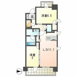 プラウド高岳カームコート【13階】の間取り