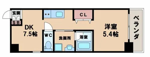 クレンツロジェ天王寺南【3階】の間取り