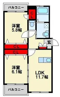 プレステージ千代南【2階】の間取り