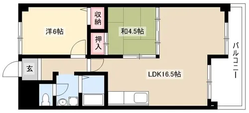 ハイツ太陽 B棟【2階】の間取り